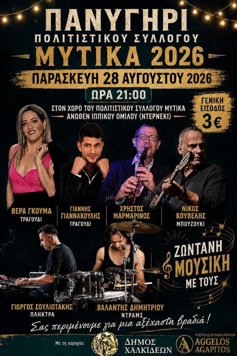 Πανηγύρι στο Μύτικα Χαλκίδας την Παρασκευή 28 Αυγούστου 2026